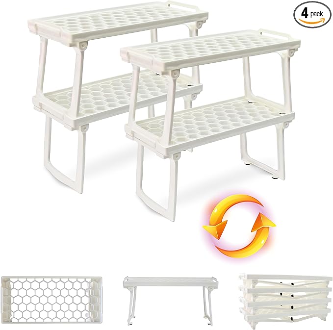Kitchen Cabinet Shelf Organizers - Pack of 4