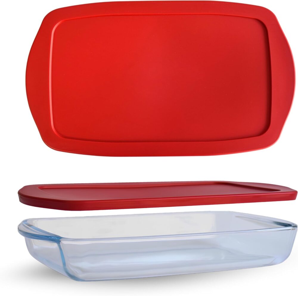 Large Glass Baking Dish with Lid 10x16 Inch - Image 4