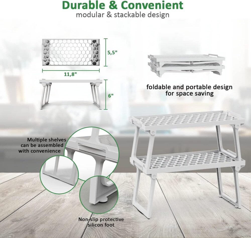 Kitchen Cabinet Shelf Organizers - Pack of 4 - Image 7