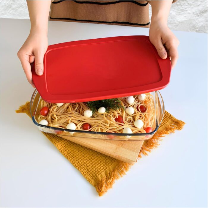 Large Glass Baking Dish with Lid 10x16 Inch