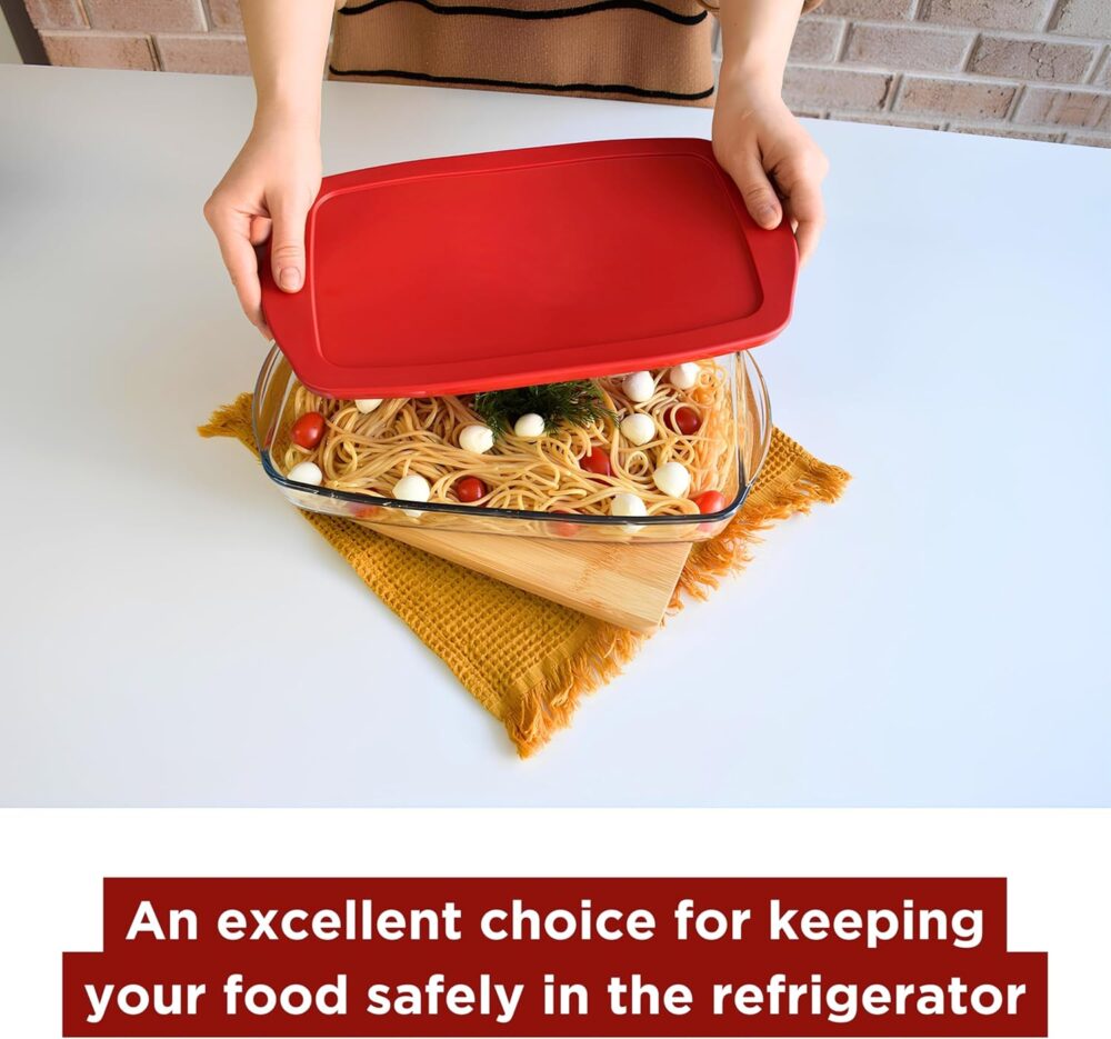 Large Glass Baking Dish with Lid 10x16 Inch - Image 7